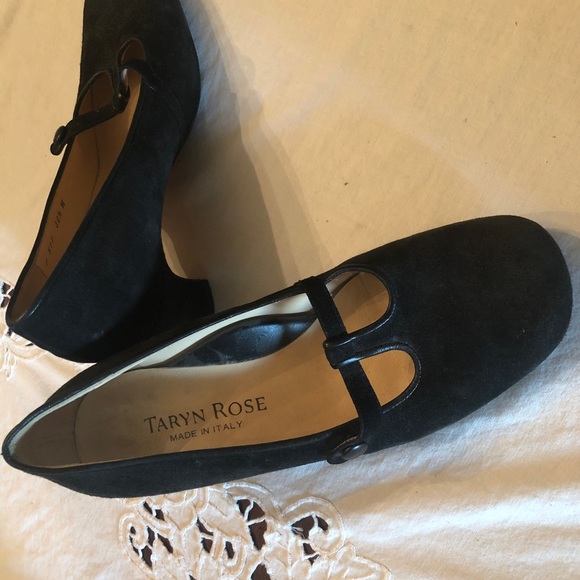 Luxury vintage Y2K Taryn Rose maryjane shoes low heels black suede - Picture 13 of 16